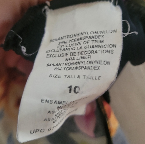 ROBBY LEN Tropical Swim Fashions Floral Tankini Size 10 - Picture 5 of 5